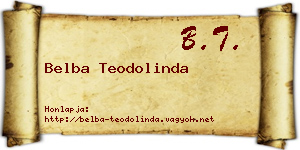 Belba Teodolinda névjegykártya
